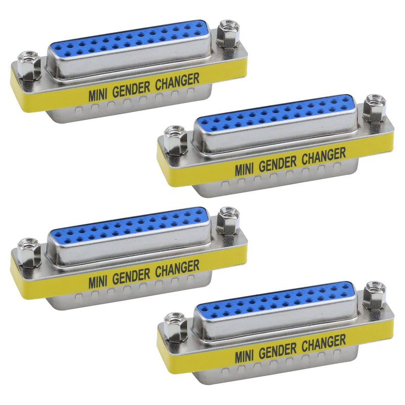 Antrader 25 Pin VGA SVGA KVM Male to Female M/F Mini Gender Changer Coupler Adapter DB25 Cable Converter Parallel DSUB Connector for PC Pack of 4 DB25 ( Male to Female)