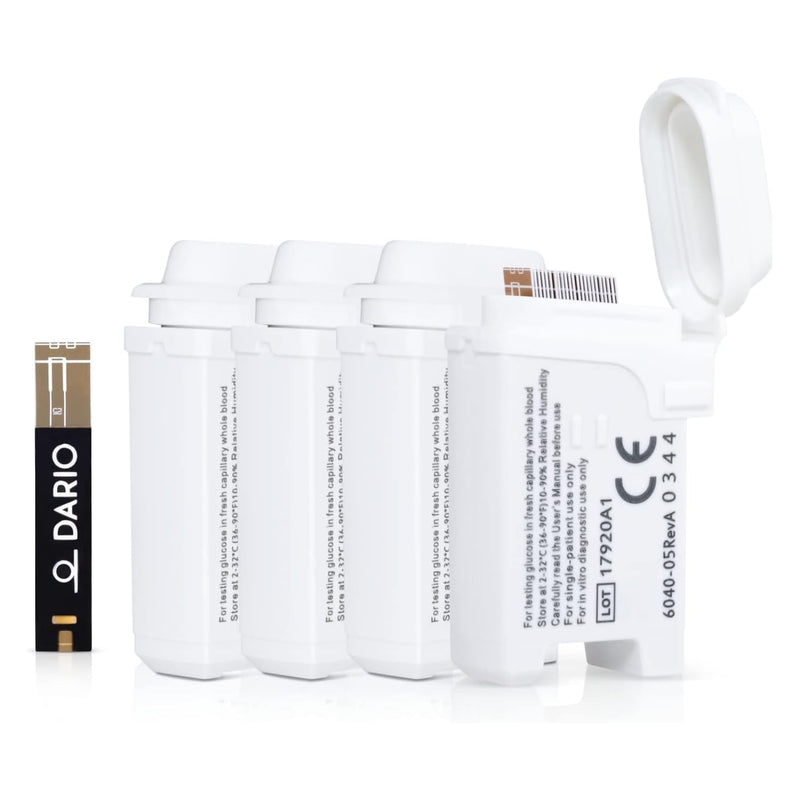 Dario 100 Blood Glucose Test Strips - Only works with Dario Monitor (25 Pack x 4) 100 Count (Pack of 1)
