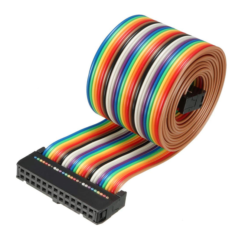 uxcell IDC Rainbow Wire Flat Ribbon Cable 26 Pins 118cm Length 2.54mm Pitch Type-C