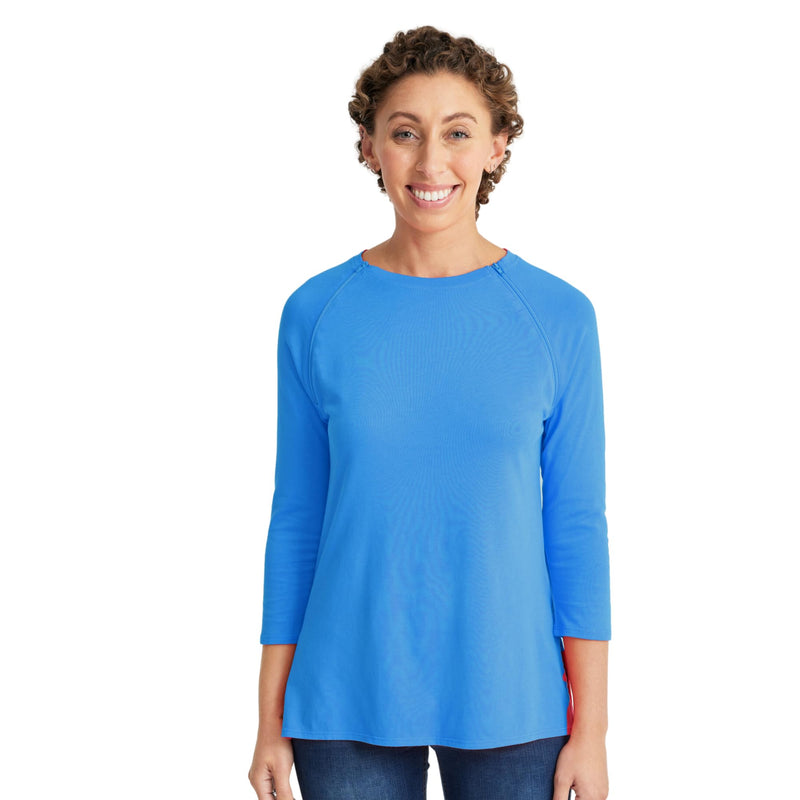 Care+Wear Womens Long-Sleeve Chest Port Access Shirt X-Large Nebulas Blue