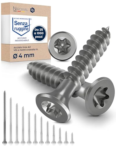 #8-3-1/8" Exterior Wood & Fence Screws 4x80mm Stainless Steel Flat Head Deck Screws Partial Thread 4mm Strong 80mm Long 400 Pieces Rust Resistant A2 80 mm ≈ 3.15 in