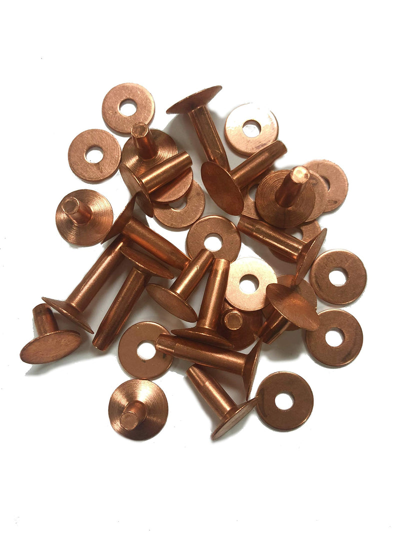 Copper Rivets & Burrs,1-Inch, No. 9 Size, 1 Pound ≈ 95 Sets, Rust-Proof, Ideal for Belts, Halters, Bridles, Collars, Leather-Crafting, Tack Repairs 1"
