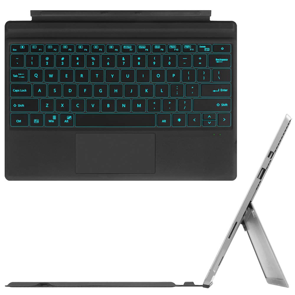 Fintie Type Cover for Microsoft Surface Pro 7/Pro 7 Plus, [7-Color Backlit] Wireless Bluetooth Keyboard with Rechargeable Battery/Trackpad, Compatible with Pro 6/Pro 5/Pro 4 3 (Black)