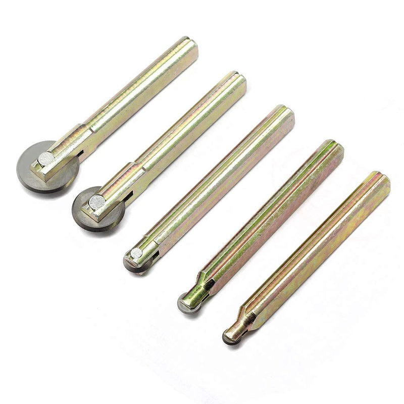 Wheel Kit Set 5pcs TS/TR Tile Cutter Tungsten Carbide Repl Wheel Cutting Diameter 7/8(22mm) 23/32(18mm) 3/8(10mm) 5/16(8mm) 1/4(6mm) Inch Bar length 80mm and 76mm