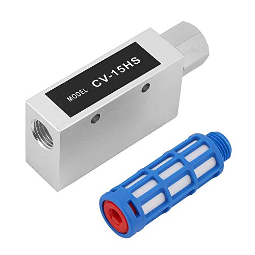Akozon Vacuum Ejector, CV-15HS Pneumatic Vacuum Vacuum Generator Ejector with Silencer