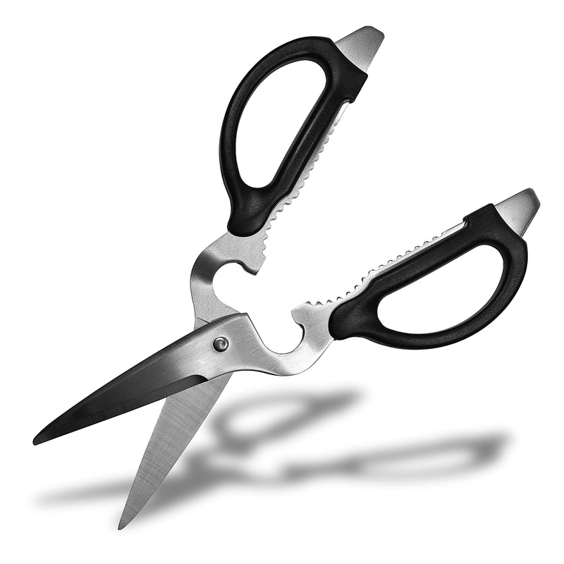 Seki Japan Left Handed Multifunctional Kitchen Scissors, Stainless Steel Blade Soft Grip Kitchen Shears
