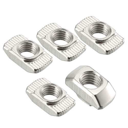 uxcell Sliding T Slot Nuts, M8 Half Round Roll in T-Nut for 4545 Series Aluminum Extrusion Profile, Carbon Steel Nickel-Plated, Pack of 30