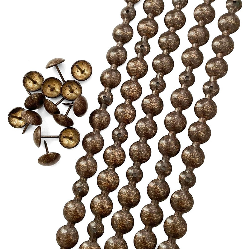 Let's Decorate 10 Meters D16mm Antique Upholstery Tacks Strips/Nailhead Trims,Decorative Nail Strips with Upholstery Tacks for Sofa Headboard Bench(L:16mm Antique) 16mm L:16mm Antique