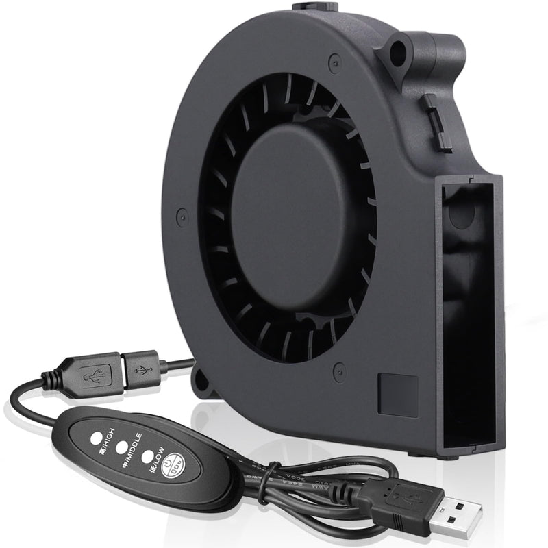 GDSTIME 75mm USB Fan, 75mm x 15mm Blower Fan, 5V DC Brushless Cooling Fan For Laptop