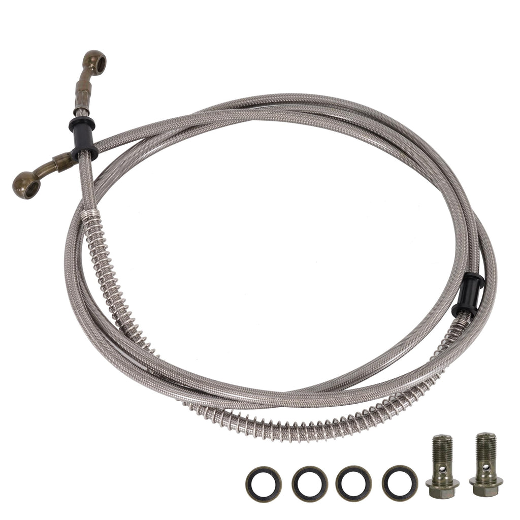 86" Stainless Braided Hydraulic Brake Hose Line for GY6 Kazuma Sunl Taotao Roketa Jonway Scooter Moped ATV Dirt Bike Go Kart