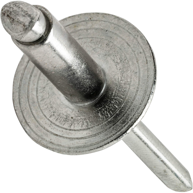Fastenere Large Flange Pop Rivets - 3/16" x 1/8" (25 Pack) Heavy Duty, Stainless Steel Blind Rivets, Open End 6-2 Grip Range .020" - .125", Corrosion Resistant, High Tensile & Shear Strength 3/16" x 1/8" (6-2) (25 Pack)