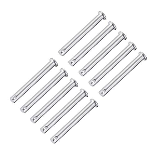 uxcell Single Hole Clevis Pins,8mm x 90mm Flat Head Zinc-Plating Steel 10 Pcs 8mm x 90mm