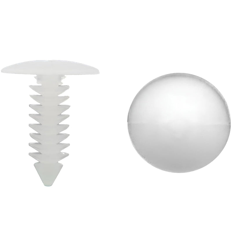1" Vapor Barrier Christmas Tree Fasteners for Crawlspace Moisture Barrier Poly Liners, Covers and Encapsulations - Parts & Accessories (White, 500) 500 Pack (White)