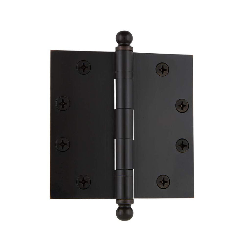 Nostalgic Warehouse Ball-Tip Residential Door Hinge with Square Corners 4.5" x 4.5" Timeless Bronze