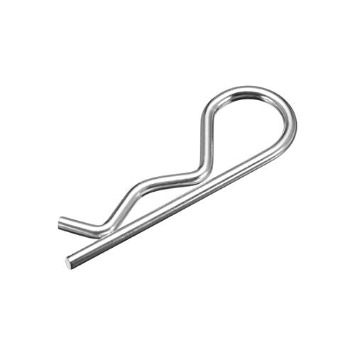uxcell Clip Pins 3mm Wire Carbon Steel 60mm Length Trailer R Shaped Spring Cotter Tractor Mower Fastener Hardware Silver Tone 50pcs 3mm x 60m