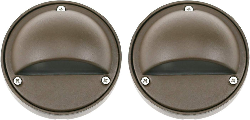 Lumina Lighting® 2W LED Deck Lights (2 Pack) | Low Voltage Landscape Lighting Waterproof - 12V 3000K Outdoor Patio Step Deck Lighting | Replaceable G4 LED Bulb Included (Bronze)