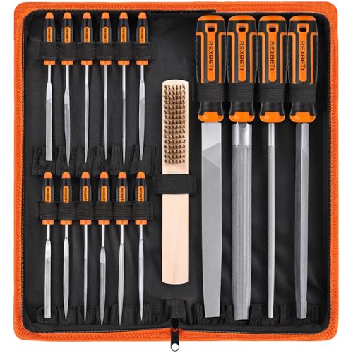 REXBETI 25Pcs Metal File Set, Tool Sharpening, Woodworking, Finishing File