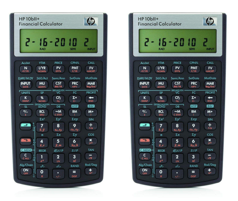HP 10bII+ Financial Calculator (NW239AA), 2 Pack