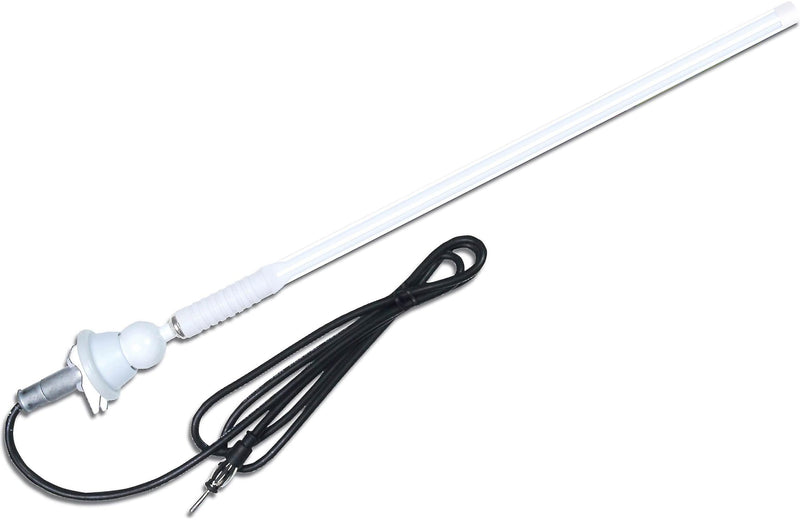 Dual Electronics MANT16W Durable Mast Long Range Marine Antenna White, 16-Inch