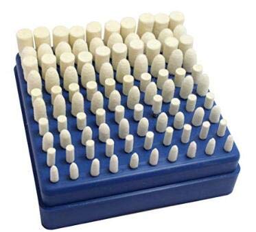 Oudtinx 100 Pcs Multifunctional Wool Felt Mandrel Mounted Grinding Polishing Accessories Attachment Set - Compatible with Dremel 1/8" Shank