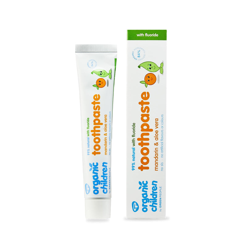 Green People Children's Mandarin & Aloe Vera Toothpaste with Fluoride 50g (Pack of 3)