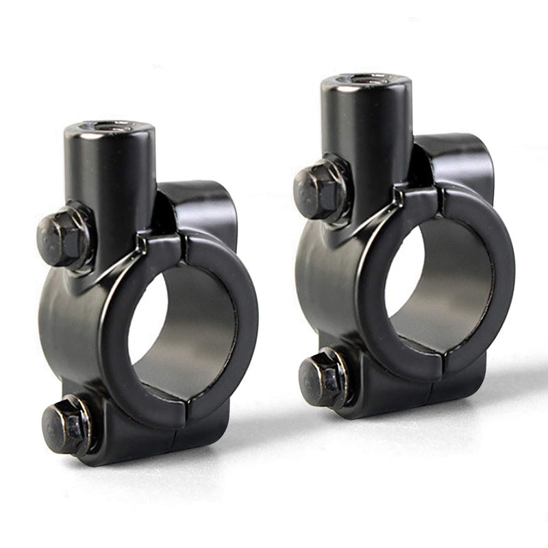 Motorcycle Mirrors Mounts 7/8" Handlebar Mirror Mount Holder Clamp Adaptor 10mm Thread For Motorcycles ATV Scooter Black(Pack of 2) 7/8" (22mm) Handlebar-10mm Thread