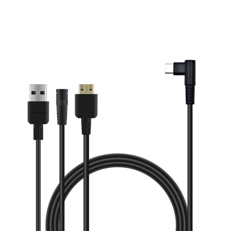 HUION 3-in-1 Cable CB01 | Only Compatible with KAMVAS Pro 16/12/13 Drawing Tablet with Screen