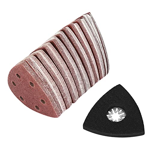 Pack of 101 Delta Sandpaper Triangular Sander, Sanding Pads Multi Sander, Sanding Set for Oscillating Multi Tool Cutting Cutter Pad