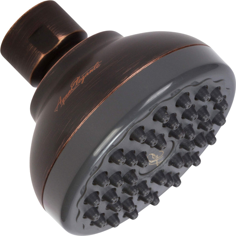 Aqua Elegante Pressure Boosting Shower Head - 3 Inch Wall Mount Water Saving Showerhead Best For Low Flow Showers With Anti-Clog Nozzles & Adjustable Brass Fitting - 2.5 GPM - Oil-Rubbed Bronze Oil Rubbed Bronze