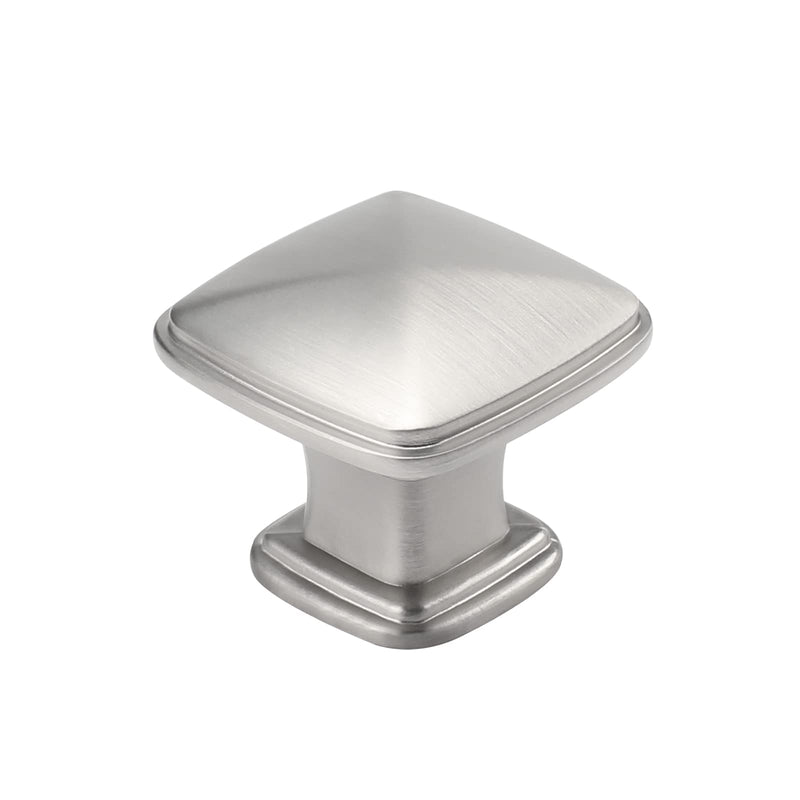 homdiy 15 Pack Cabinet Knobs Brushed Nickel Drawer Knobs Silver Square Kitchen Hardware for Dresser Bathroom Satin Nickel Door Handles for Kitchen Cupboard,Zinc Alloy Brushed Satin Nickel Single Hole
