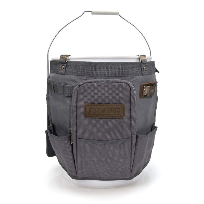 Estwing 28-Compartment 5-gallon Bucket Tool Organizer/Tool Bag, Durable Polyester, Heavy-Duty Steel Hangers, Zippered Pocket, 16 Open-top Pockets, 11 Tool Loops, Buckle Security Strap 5-Gallon Bucket Organizer
