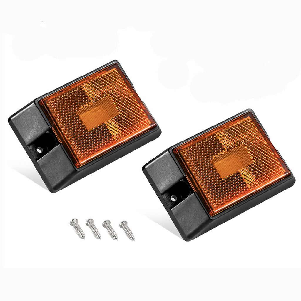 CZC AUTO LED Amber Side Marker Lights Sealed Submersible LED Clearance Reflector Lamps Waterproof Trailer Running Lights for 12V Boat Trailer Truck Marine RV (2 pack) 2