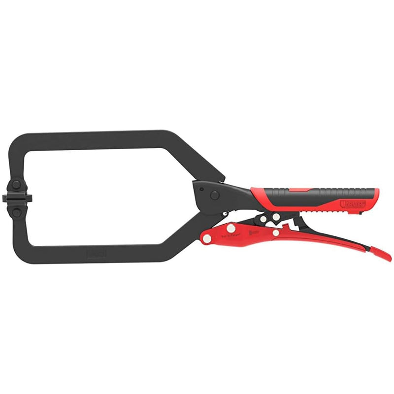 ARMOR TOOL Locking C-Clamp with Pads - 10" Long Reach Welding Clamp with Auto Adjust Design & Comfortable Grips - A06207G 10-Inch C-clamp W/ Swivel Pad