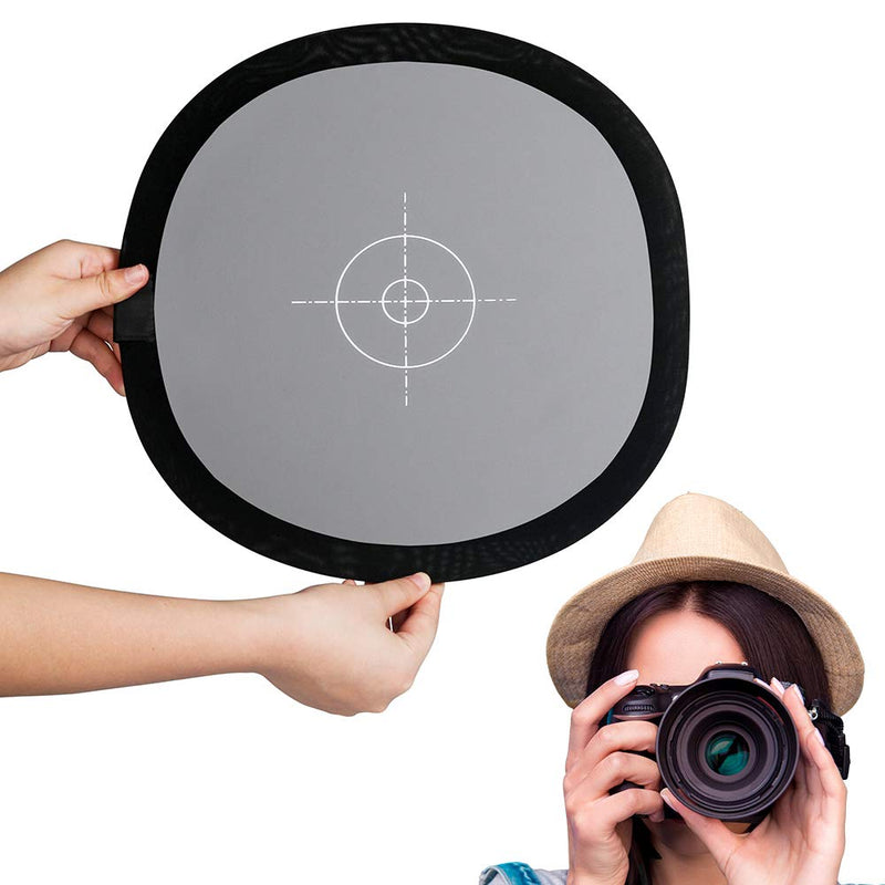 Gray/White Balance Card,24x24Inch (60x60cm) Portable Focus Board Two Sides Double Face 18% Grey/White Balance Reference Card with Carry Pouch for Canon Nikon Sony 60x60cm