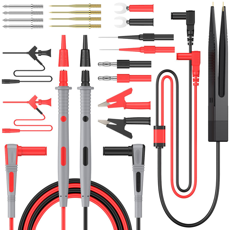 Proster Multi Test Lead Kit 21 in 1 Electric Multimeter Test Lead with Crocodile Clips Test Probe Banana Plug Multimeter Cable for Voltage Tester