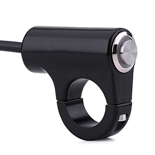 Motorcycle Handlebar Switch, 22 mm Aluminum Handlebar Horn Power Start Switch ON/OFF Waterproof Push Button Switch Handlebar Mount Blue Ray 10-12V 10-16A CNC(B) B