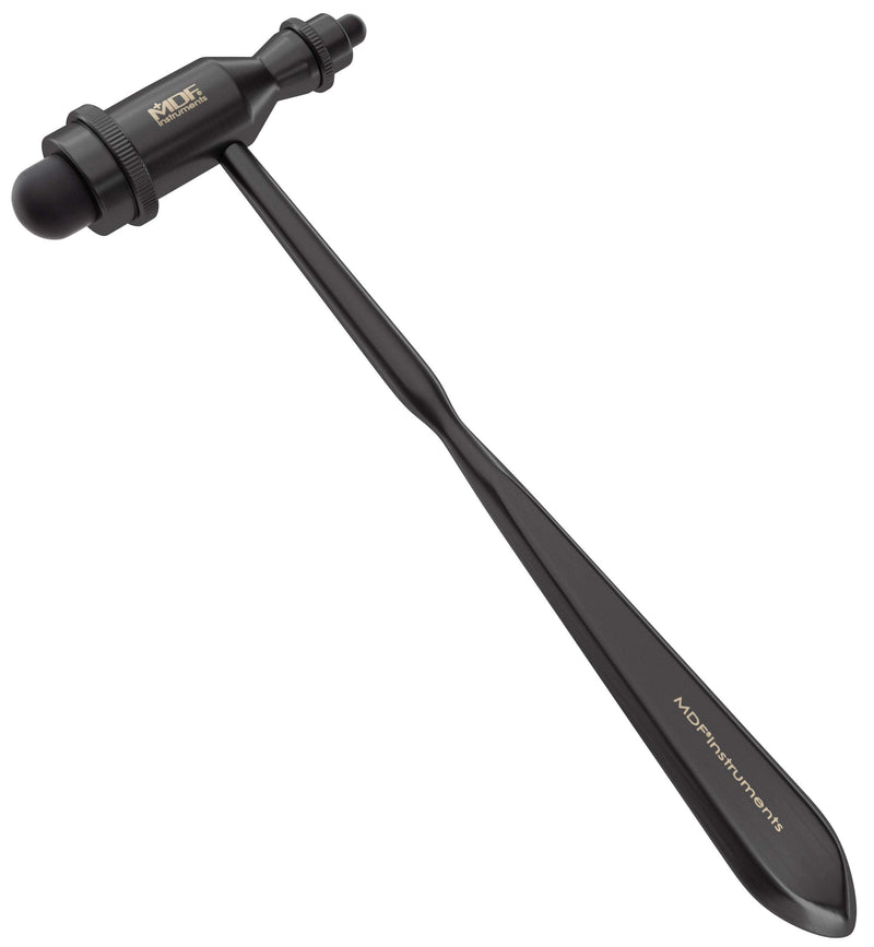 MDF Instruments, Tromner Neurological Reflex Hammer with Pointed Tip Handle for Cutaneous and Superficial Responses - Free-Parts-for-Life (MDF555) (All Black (Blackout))