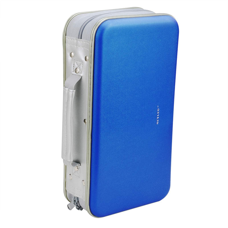 CD DVD Wallet, Wismart 96 Capacity Heavy Duty Sturdy DVD Storage Hard shell CD Disk Holder DVD Case VCD Wallets Blu-ray Media Case Storage Holder Organizer Wallet,96 Capacity (Blue) Blue
