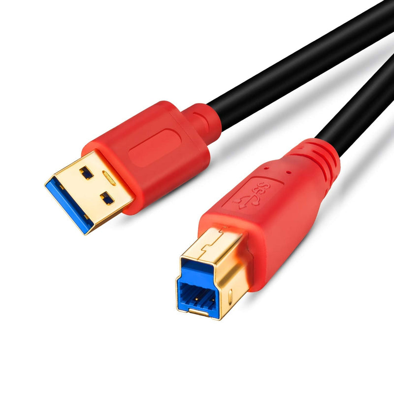 USB 3.0 Cable A Male to B Male 6Ft,Tan QY Type A to B Male Compatible with Hard Disk Drive,Printers,Scanner,USB Hub,Monitor and More (2M/6Ft) 2M/6Ft