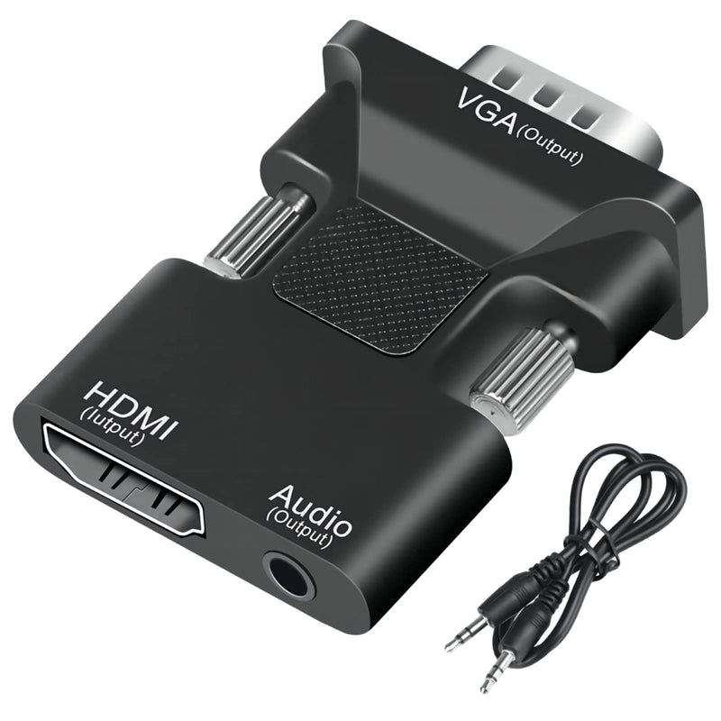 FDG HDMI to VGA Adapter Converter,hdmi vga Adapter Suitable for laptops, Old Computers, Monitors, projectors.hdmi to 3.5mmaudio Adapter,hdmi-to-vga adapters