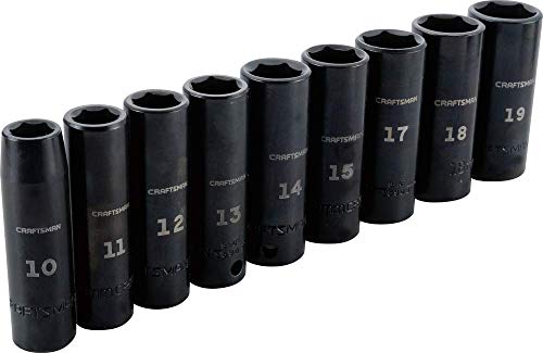 CRAFTSMAN Impact Socket Set, Metric, 3/8", 9Piece (CMMT15883) 3/8" in