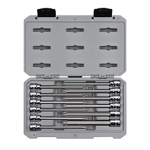 TEKTON 3/8 Inch Drive Long Torx Bit Socket Set, 12-Piece (T10-T60) | SHB91305 12-Piece (T10-T60)