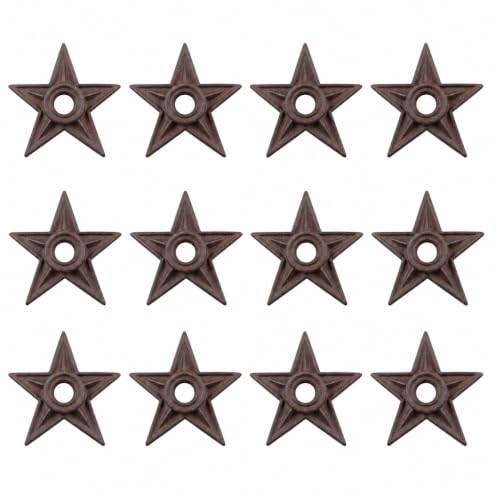 Cast Iron Texas Lone Star Decorative Stars Washers, 4", 12 Count