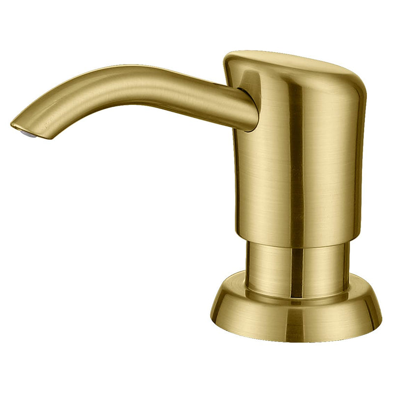 GAGALIFE Built in Sink Soap Dispenser or Lotion Dispenser for Kitchen Sink, Brushed Gold ABS Pump Head, with 17 Ounce Large PET Soap Bottle Gold Brushed
