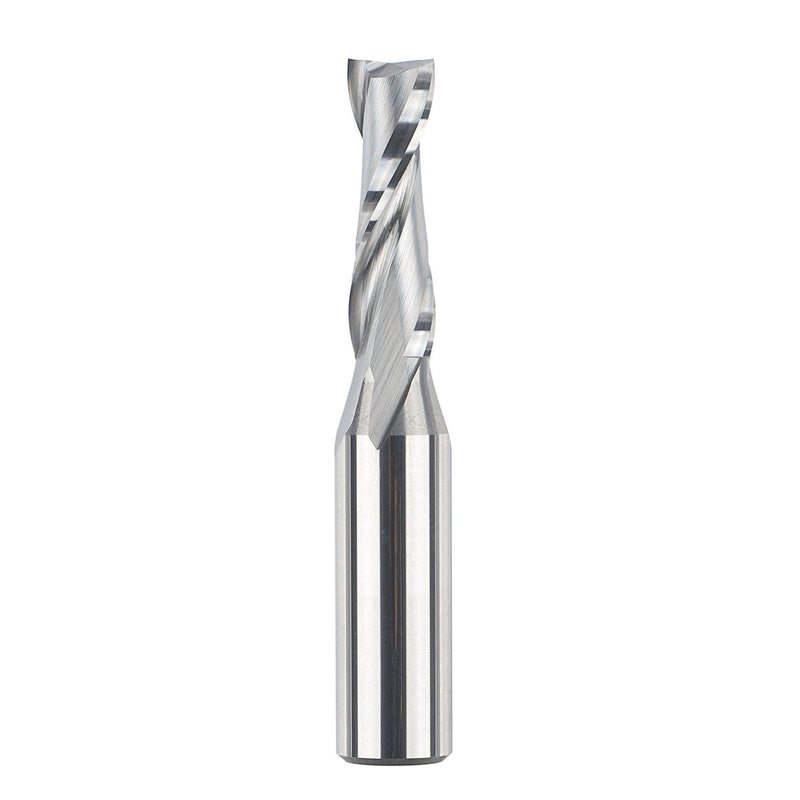 SpeTool Spiral Router Bits with UpCut 3/8 inch Cutting Diameter, 1/2 Inch Shank HRC55 Solid Carbide CNC End Mill for Wood Small Cut, Carving 3/8" Dia - 1-1/4" CL UP CUT