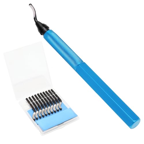 VASTOOLS Hand Deburring Tool Set / Deburring Tool with 10 Extra Blades for Steel, Copper, Aluminum and Plastic 11 BS1010 Blades