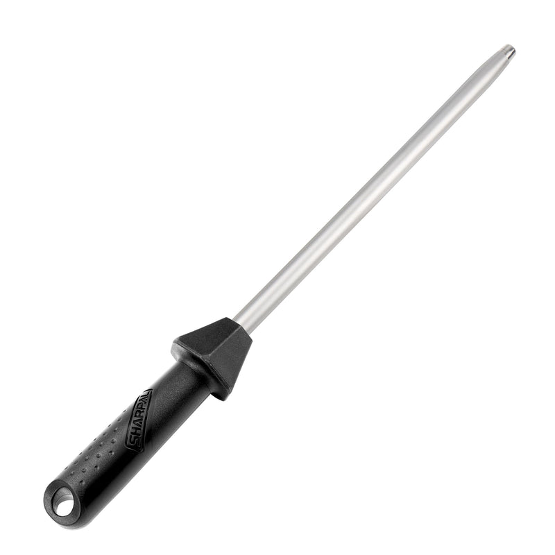 SHARPAL 119N Diamond Sharpening Steel – Professional Solid Knife Sharpener Honing Rod with Built-In Angle Guides, Sharpens, Realigns, and Polishes Edges for Chef and Kitchen Knives Diamond Sharpening Steel with Angle Guide