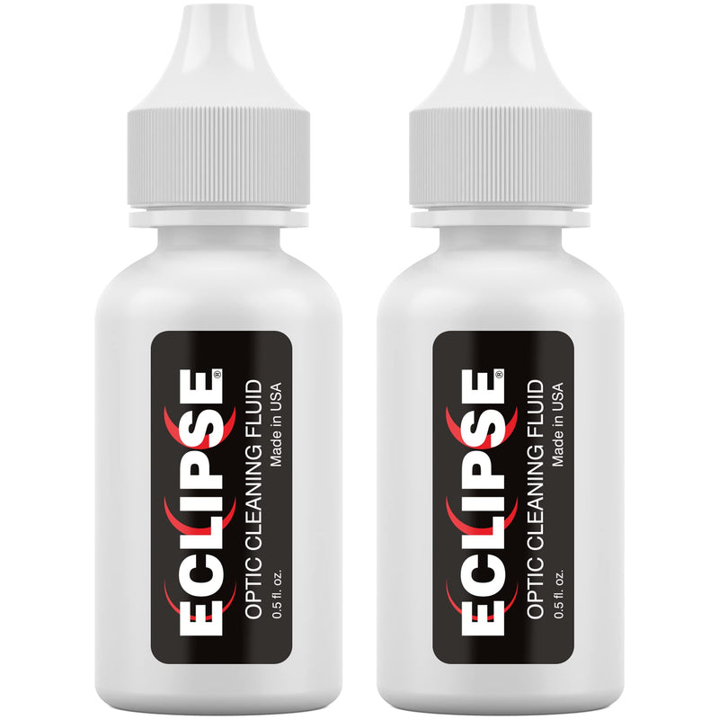 Eclipse Optic Cleaning Solution - Camera Lens and Digital Sensor Cleaner Fluid - Works with All Cameras, Binoculars, and Other Optical Products - Dropper Tip (15ml) - 0.5oz (2-Pack)