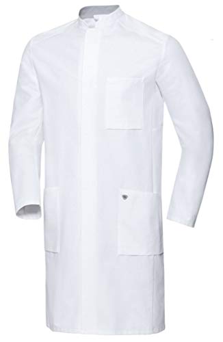 BP 1751-130-0021-52n Doctor's Coat for Men, Long Sleeve, Arm Lift System, 205.00 g/m², Pure Cotton, White, 52n