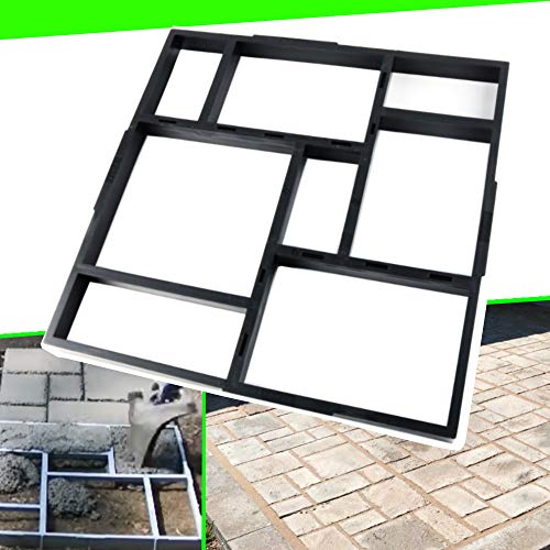 CJGQ 20"x20"x1.8" Plus Size Walk Maker Reusable Concrete Path Maker Molds Stepping Stone Paver Lawn Patio Yard Garden DIY Walkway Pavement Paving Moulds (8-Grid) 1PACK 8-Grid)